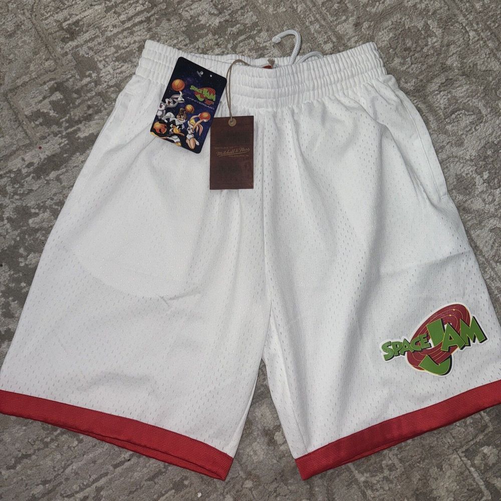 Mitchell & Ness 25th Anniversary Space Jam Basketball Mesh Shorts Men Size Small